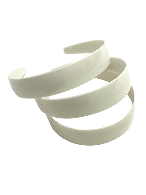 Tiara plástica branca importada 2cm - 3 unidades