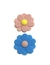 Aplique flor candy color dupla Azul e Rosa 3,5cm emborrachado- 2 unidades