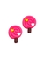 Aplique pirulito rosa neon com corações emborrachado - 2 unidades