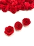 Aplique flor de tecido 3cm Vermelho Ferrari - 5 unidades