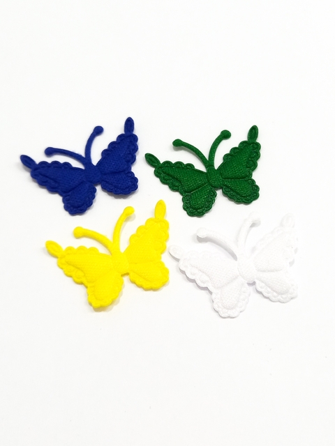 Aplique Borboleta tecido Brasil - 10 unidades
