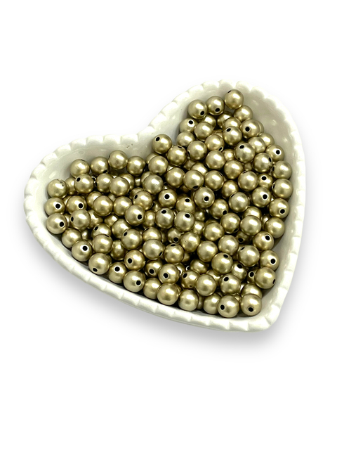 Pérola dourada fosca metalizada 10mm - 20g