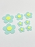 Aplique flor acrílico kit verde - 8 unidades