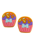 Aplique cupcake forma rosa/laço emborrachado - 2 unidades