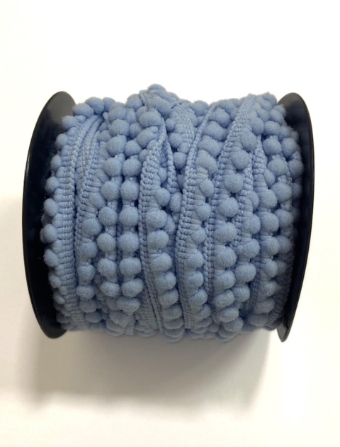 Pompom em metro Azul Ciano 5mm - 2 metros