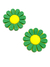 Aplique flor margarida verde/amarelo Brasil 4cm emborrachado - 2 unidades - comprar online