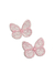 Aplique borboleta organza guipir rosa bebê - 2 unidades