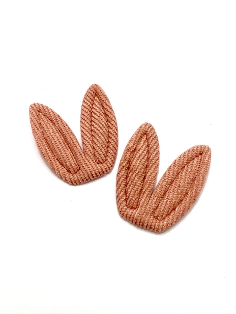 Aplique orelha de coelho almofadada rosê 50x49mm - 2 unidades