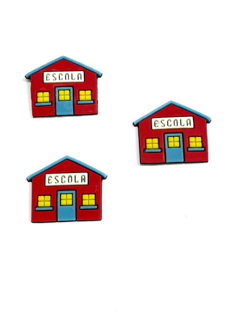 Aplique escola vermelha escolar emborrachado - 2 unidades