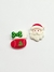 Aplique Natalino resina papai noel/meia - 2 unidades