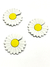 Aplique flor girassol branco/amarelo 3,3cm emborrachado - 2 unidades
