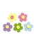 Aplique flor acrílico tons candy 3cm - 5 unidades