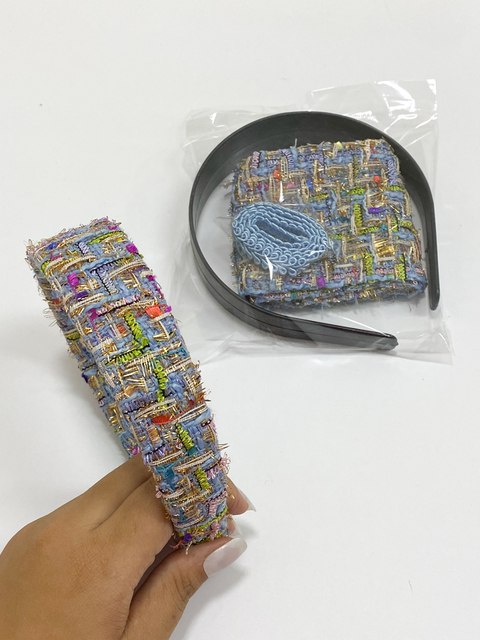 Kit Tiara Pratico Tweed Azul Claro - 1 Unidade