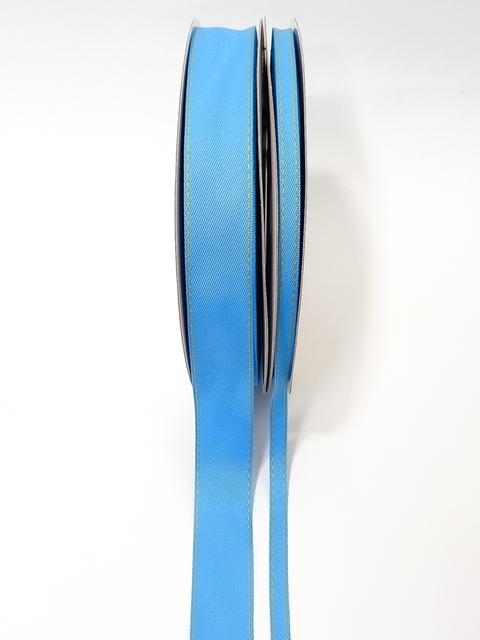 Fita Yama Azul pesponto dourado - 2 metros