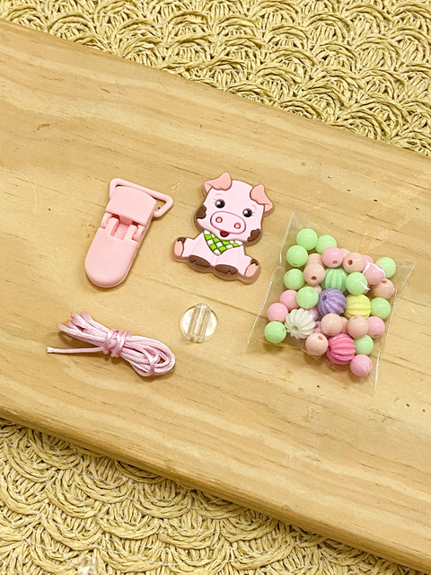 Kit Completo para Prendedor de Chupeta porquinho - 1kit