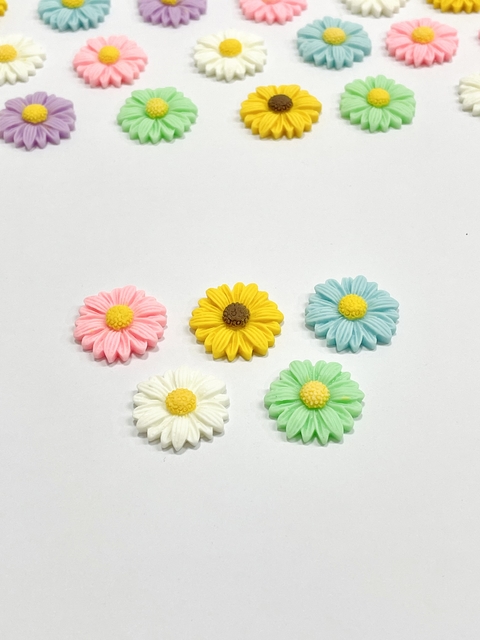 Aplique girassol colorido - 5 unidades