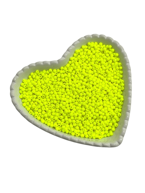 Pérolas leitosas 4mm amarelo neon - 20g
