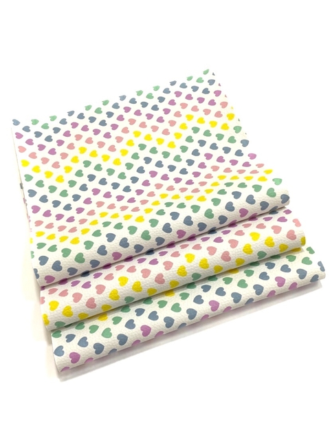 Lonita napa craquelada com corações candy 25x46cm - unidade