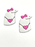 Aplique flork pink emborrachado 40x30mm - 2 unidades