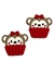 Aplique cupcake macaquinho forma vermelha emborrachado - 2 unidades