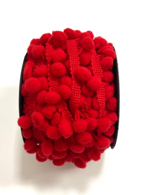 Pompom em metro 10mm ( Vermelho ) - 2 metros