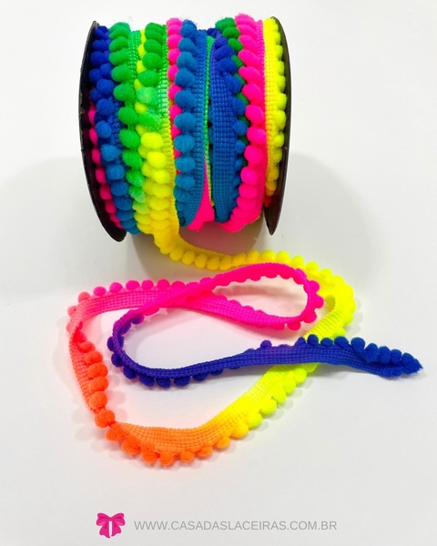 Pompom 5mm fita multicolor - 2 metros