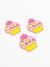 Aplique cupcake rosa bebê/amarelo emborrachado - 2 unidades