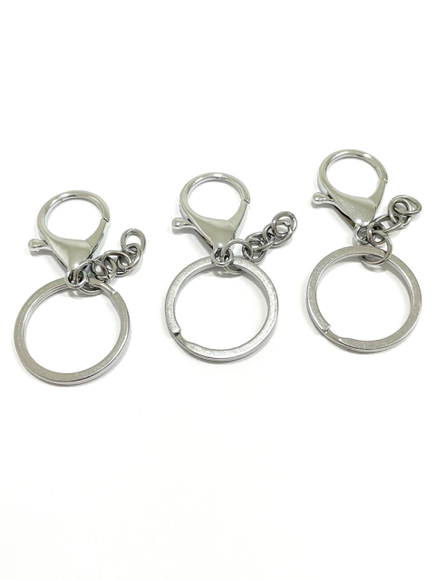 Chaveiro prata com fecho - 2 unidades