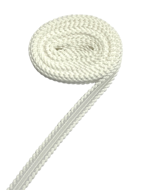 Fita trabalhada poliester 10mm branca - 1 metro