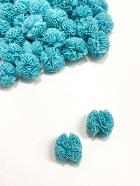 Pompom Tule 2,5cm (Azul celeste) - 10 unidades