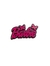Aplique nome barbie rosa/preto 46x20mm acrílico - 1 unidade