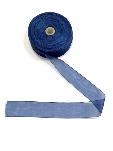 Fita Yama organza azul marinho 38mm - 3 metros