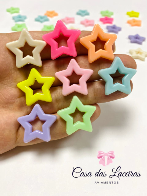 Miçanga estrela vazada M - 20g
