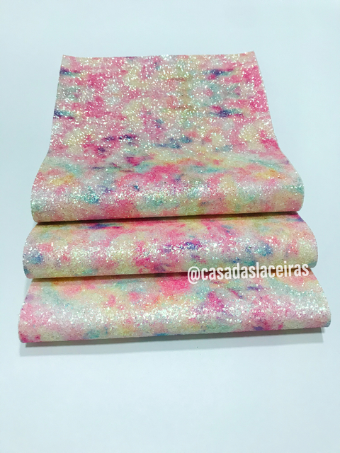 Lonita tie dye clássica rosa claro gliter