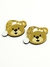 Aplique Natal Urso rosto dourado acrílico - 1 unidade