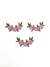 Aplique bordado em flor rosa termocolante 30mm - 2 unidades