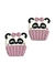 Aplique cupcake panda forma rosa emborrachado - 2 unidades