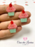 Aplique cupcake verde/rosa acrílico 2 unidades