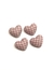 Aplique coração P pied poule rosa bebê metal 16mm - 4 unidades