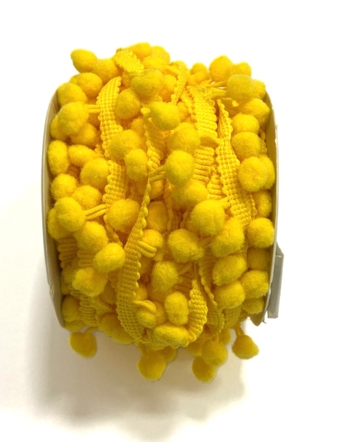 Pompom em metro 10mm ( Amarelo canário ) - 2 metros