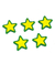 Aplique estrela Brasil amarelo/verde 2,7cm emborrachado - 4 unidades