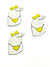 Aplique flork amarelo Brasil 3,5cm emborrachado - 2 unidades
