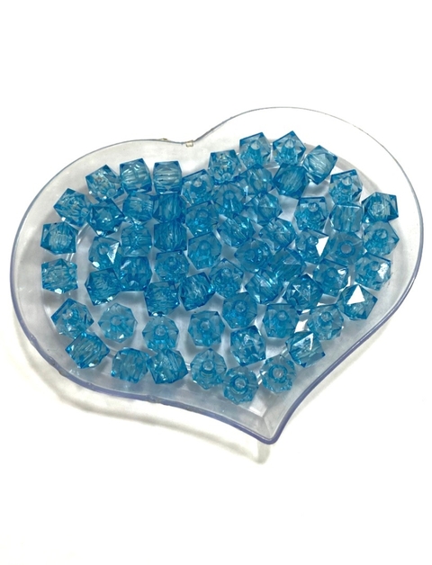 Miçanga quadrada translúcida sextavada Azul claro - 20g
