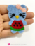 Aplique hello kitty azul crochê 2 unidades