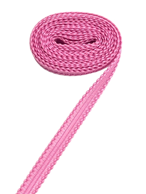 Fita trabalhada poliester 10mm rosa - 1 metro