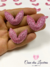 Aplique orelhinha rosa glitter almofadado 2 unidades