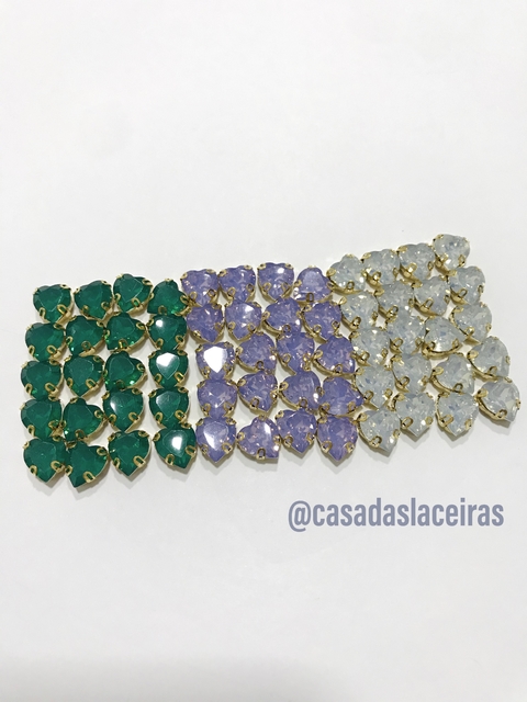 Pedra coração acrílico 10mm 10 unidades