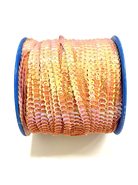 Lantejoula em metro rosê 6mm - 3 metros