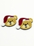 Aplique Natal Urso rosto vermelho acrílico - 1 unidade