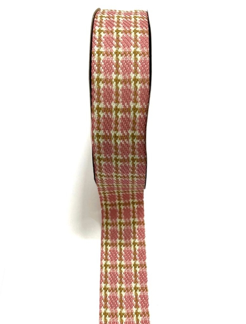 Fita Xadrez importada 38mm Rosa - 1 metro